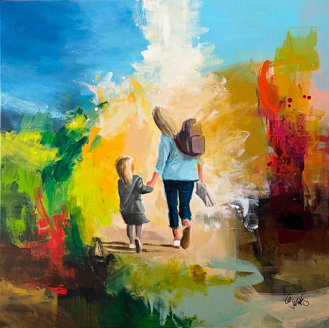 "Somewhere in the sky" maleri af Jesper Sørensen