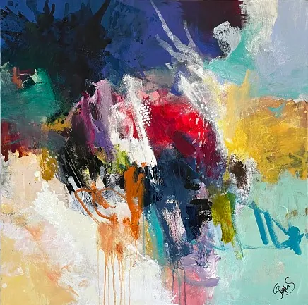 "Dancing in the sky" maleri af Jesper Sørensen