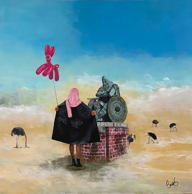 "In the same boat" maleri af Jesper Sørensen