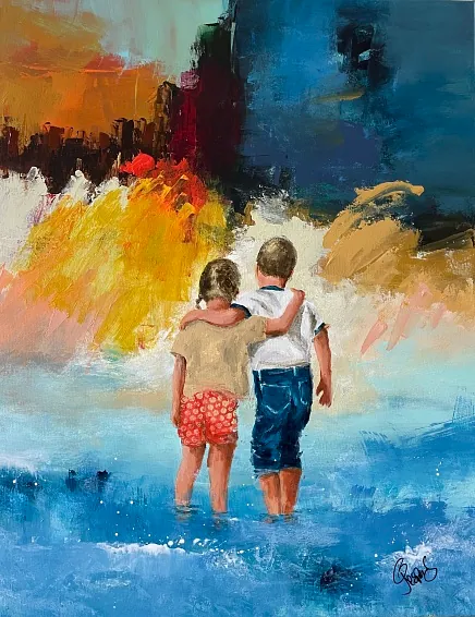 "Lean on me" maleri af Jesper Sørensen