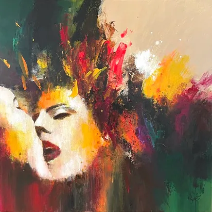 "On fire" maleri af Jesper Sørensen