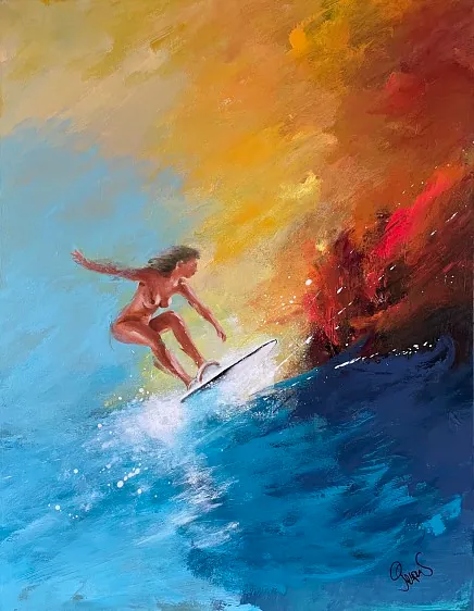 "My wave" maleri af Jesper Sørensen