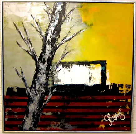 "Silver tree" maleri af Jesper Sørensen