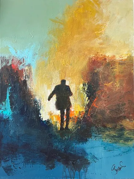 "I saw the light" maleri af Jesper Sørensen