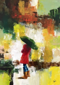 "After the rain has fallen" maleri af Jesper Sørensen