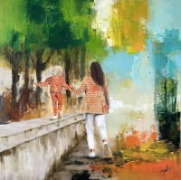 "A walk in the park" maleri af Jesper Sørensen