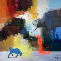 "Blue energy" maleri af Jesper Sørensen