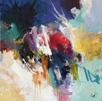 "Dancing in the sky" maleri af Jesper Sørensen