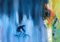 "Hang on" maleri af Jesper Sørensen