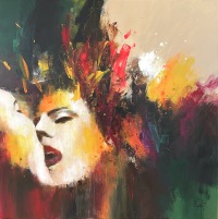 "On fire" maleri af Jesper Sørensen