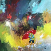 "Rain on me" maleri af Jesper Sørensen