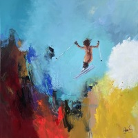 "Skyrider" maleri af Jesper Sørensen