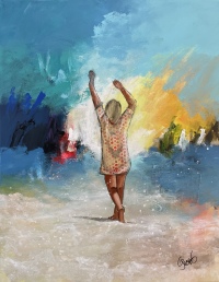 "What a beautiful world" maleri af Jesper Sørensen