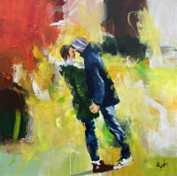 "Young romance" maleri af Jesper Sørensen