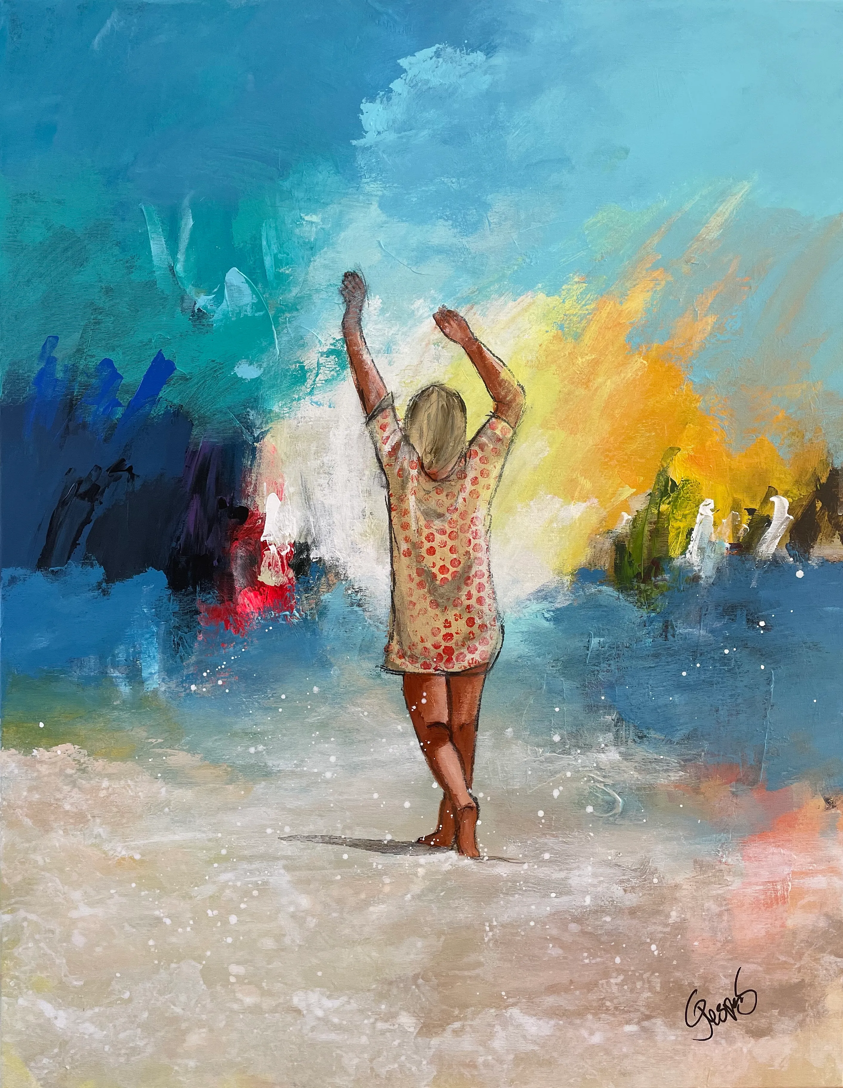 "Somewhere in the sky" maleri af Jesper Sørensen