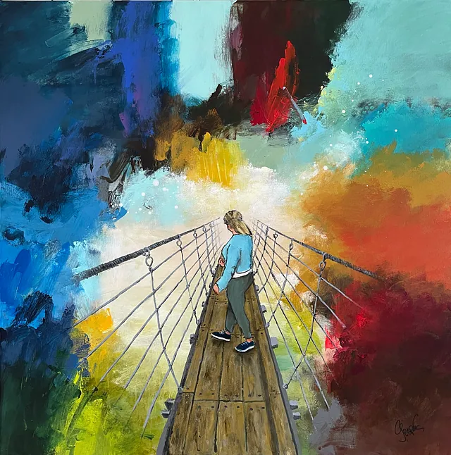 "Lean on me" maleri af Jesper Sørensen