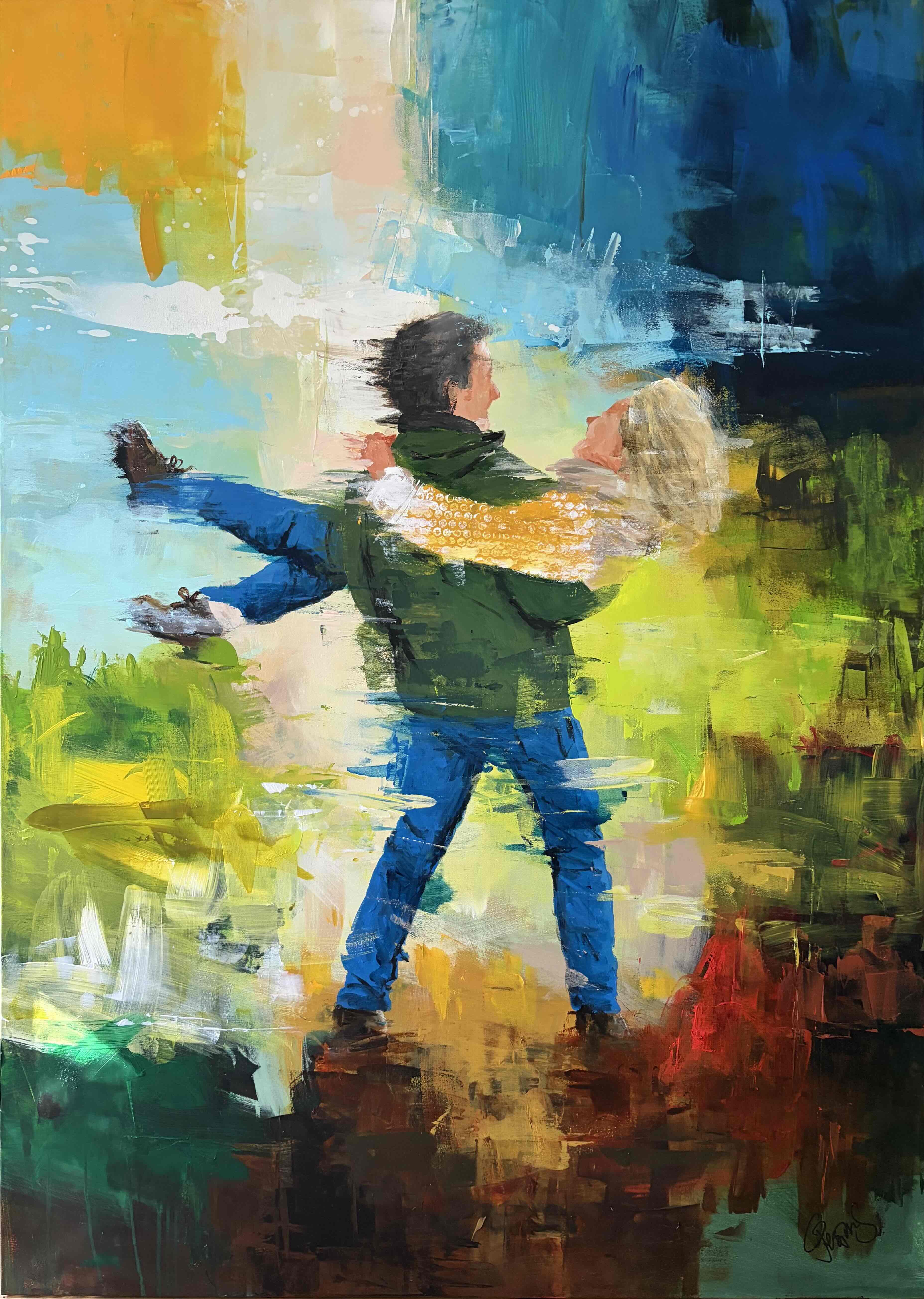 "Somewhere in the sky" maleri af Jesper Sørensen