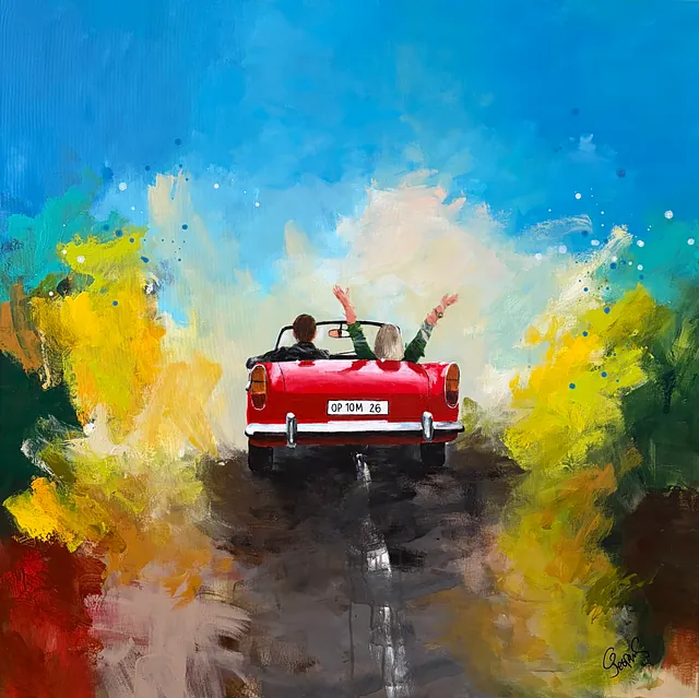 "In the same boat" maleri af Jesper Sørensen