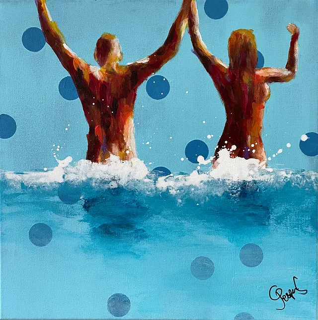 "Lean on me" maleri af Jesper Sørensen