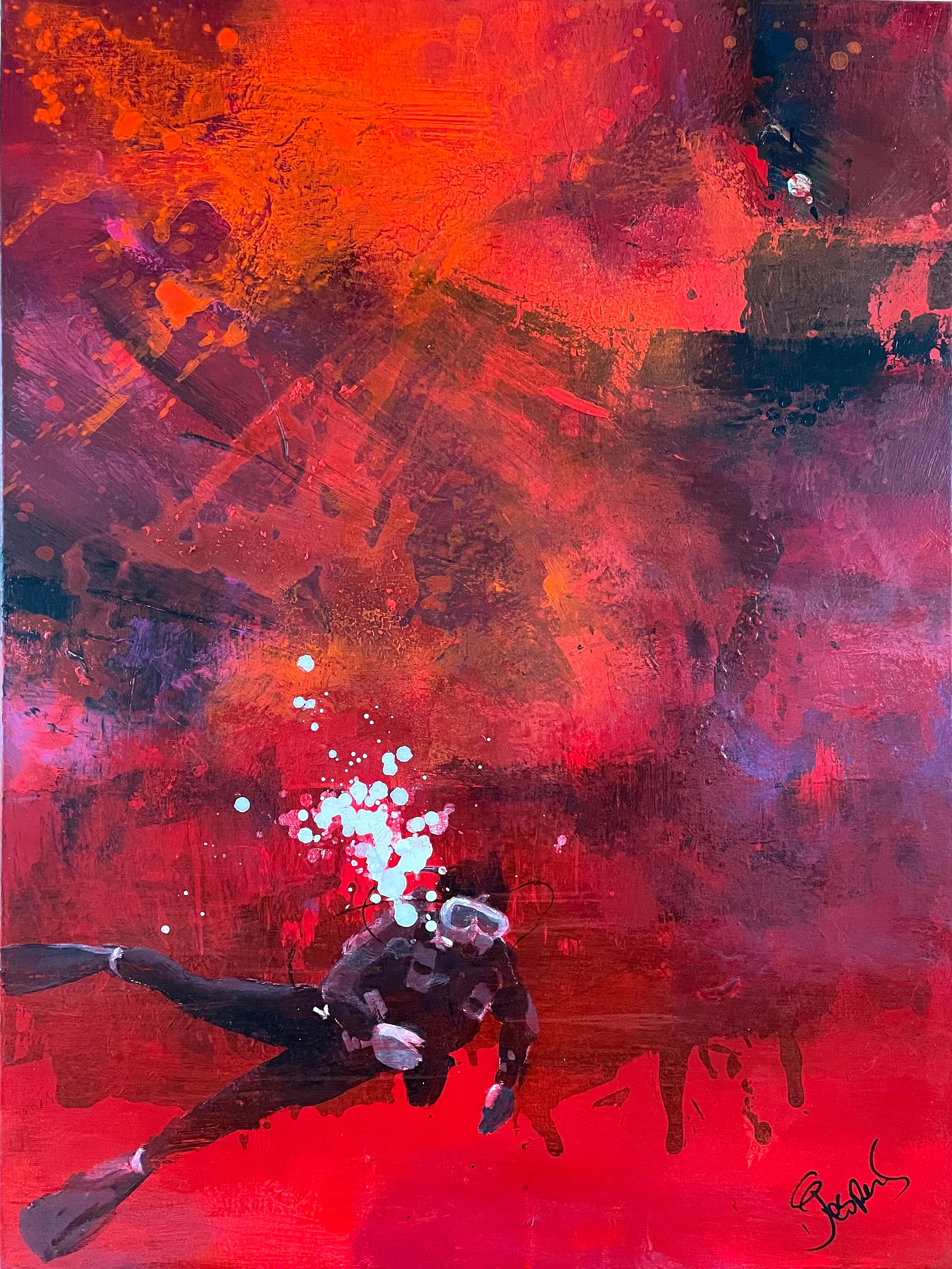 "Blue dream" maleri af Jesper Sørensen