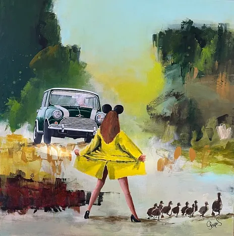 "This way" maleri af Jesper Sørensen