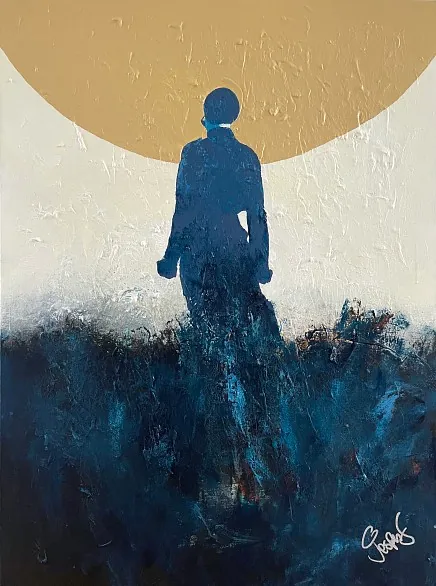 "Blue dream" maleri af Jesper Sørensen