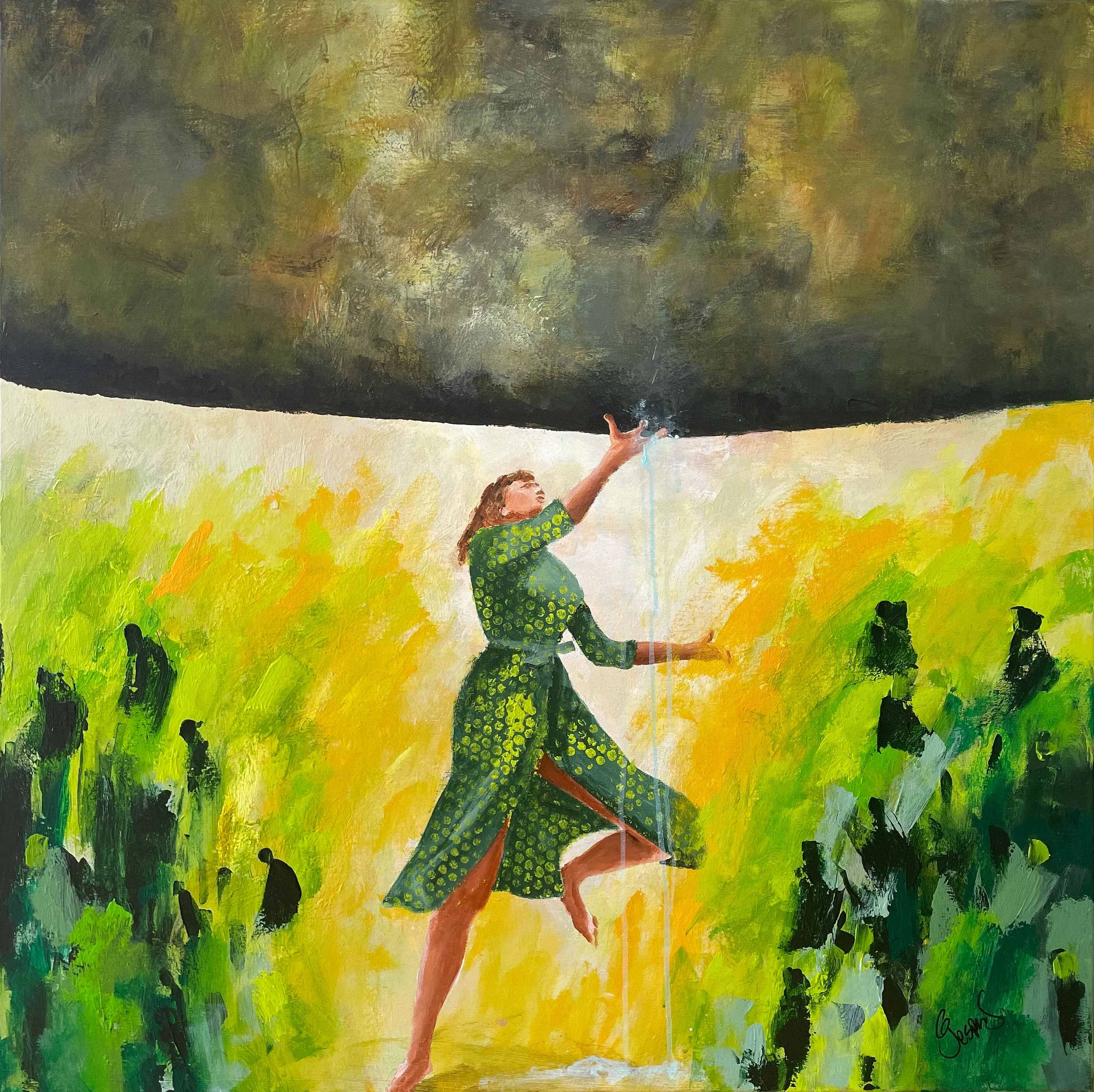 "Hang on" maleri af Jesper Sørensen