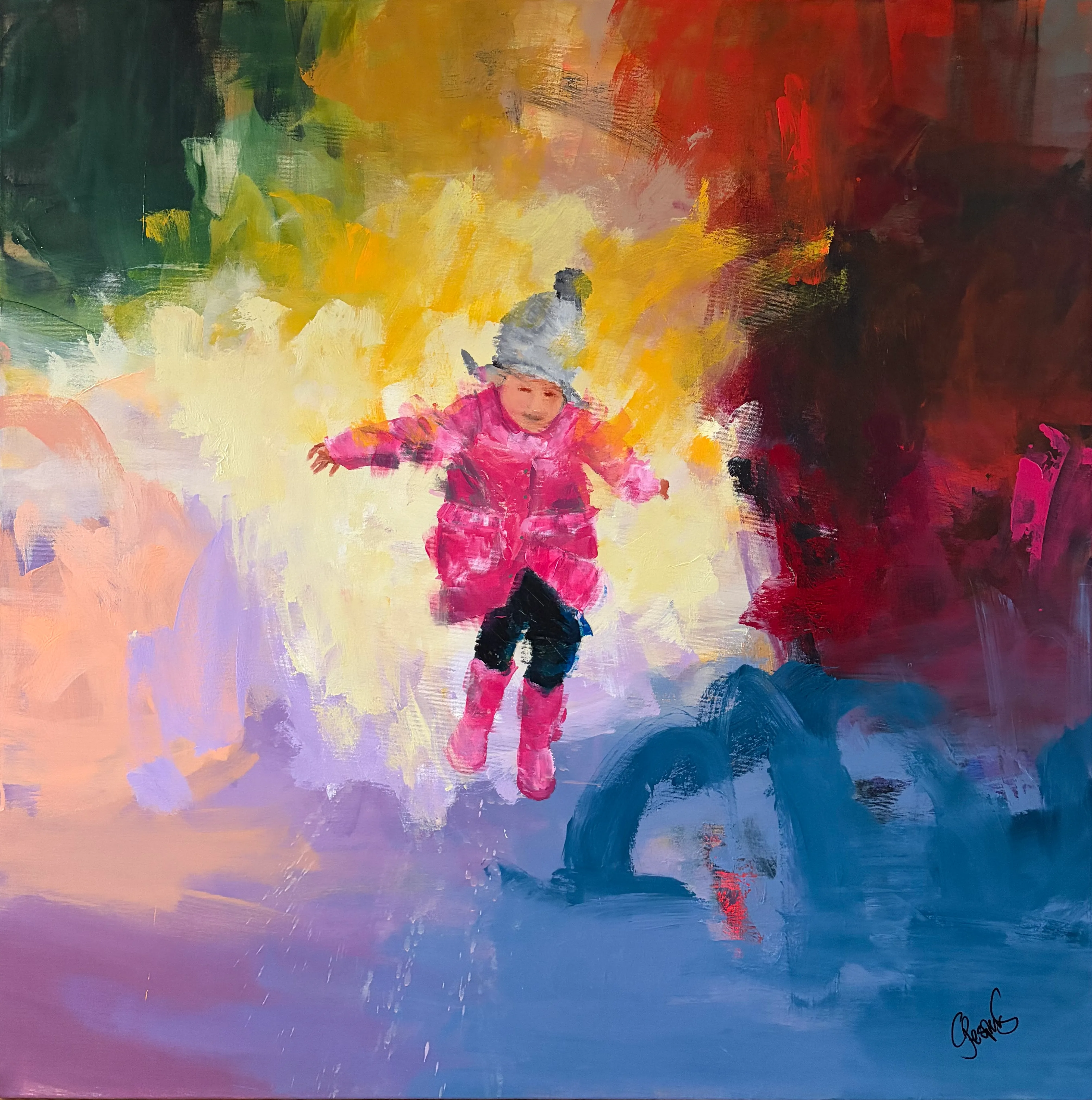 "Hang on" maleri af Jesper Sørensen