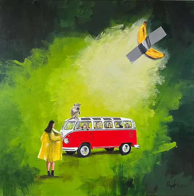 "Lean on me" maleri af Jesper Sørensen