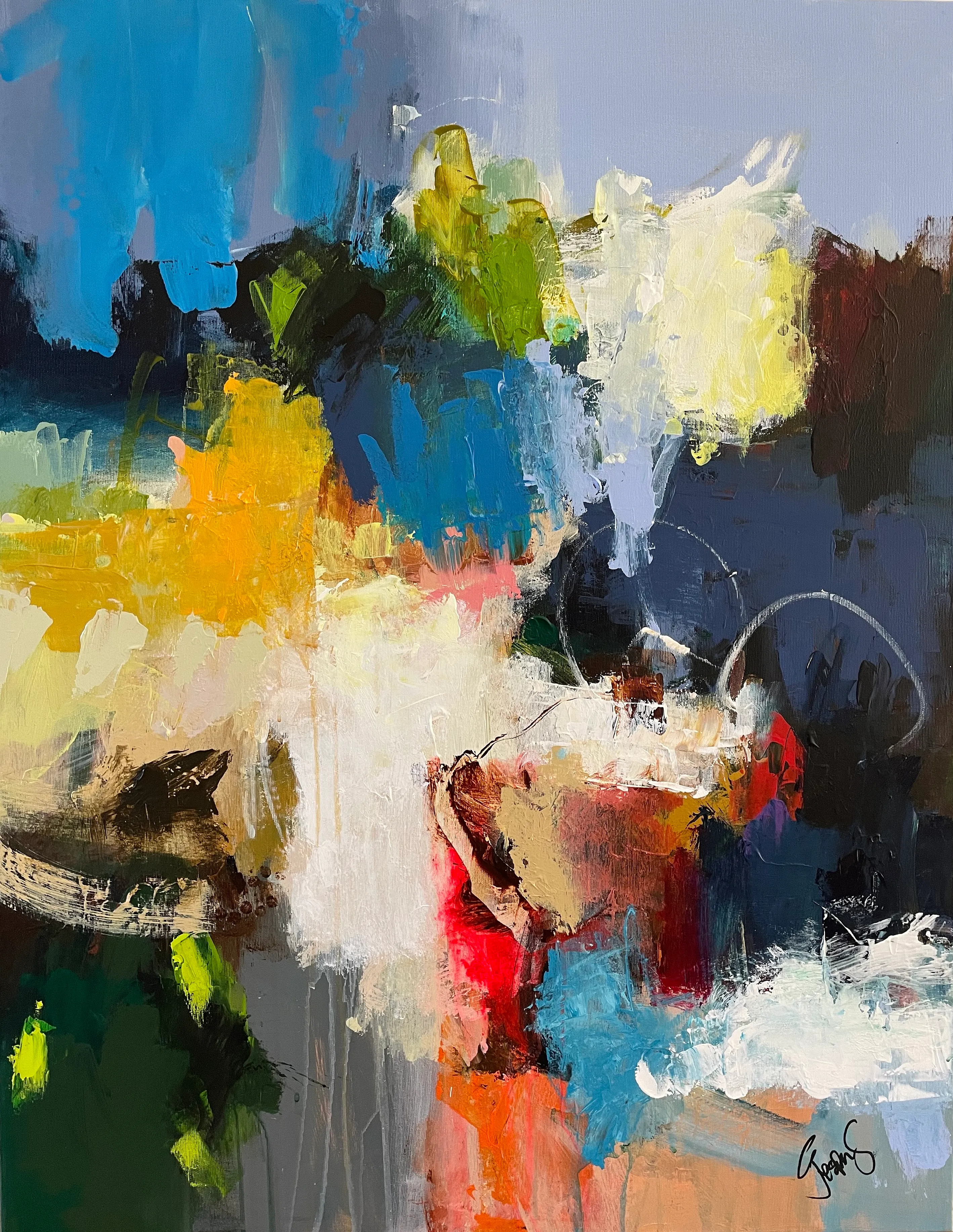 "Somewhere in the sky" maleri af Jesper Sørensen