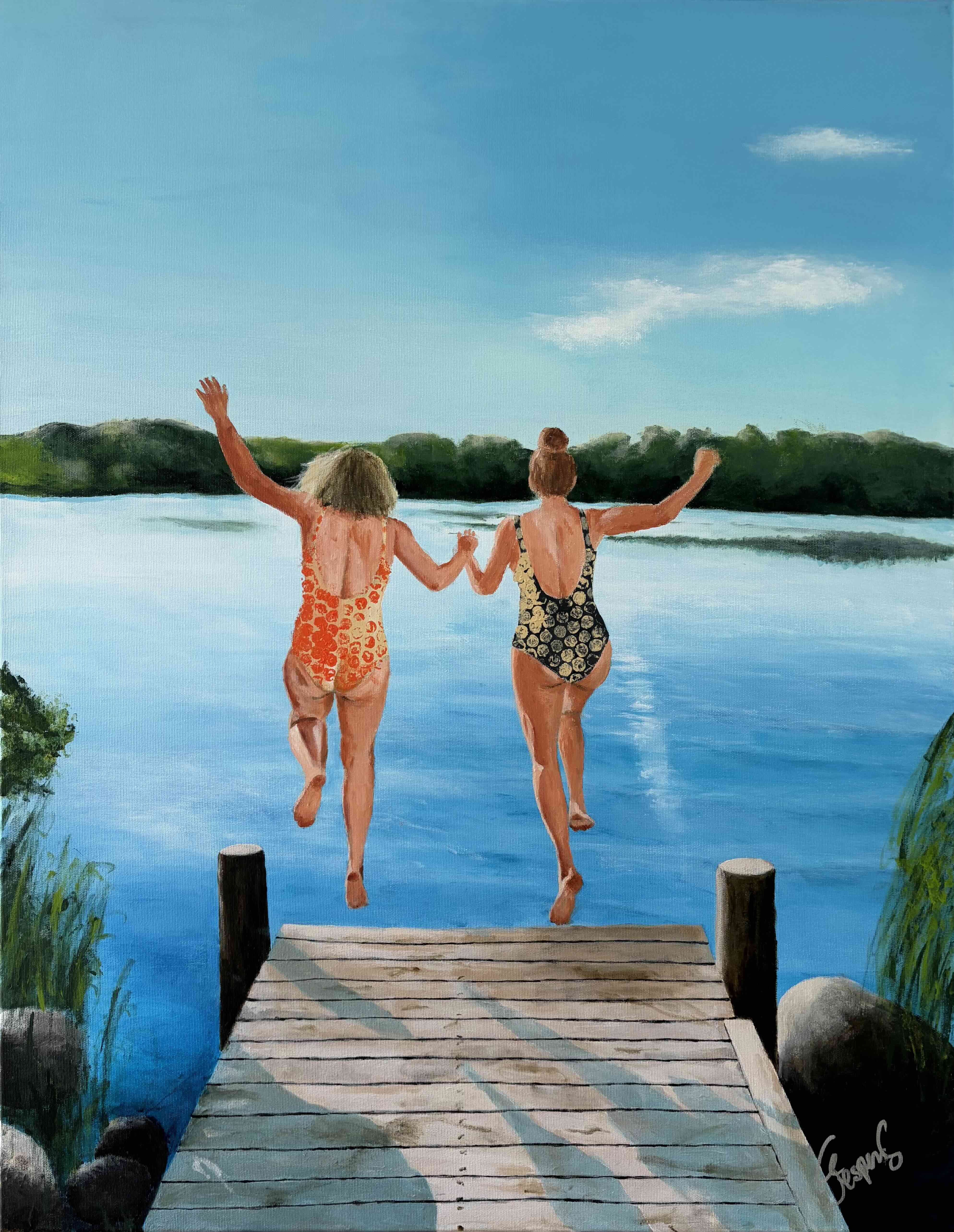 "Lean on me" maleri af Jesper Sørensen