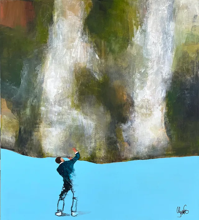 "Blue dream" maleri af Jesper Sørensen