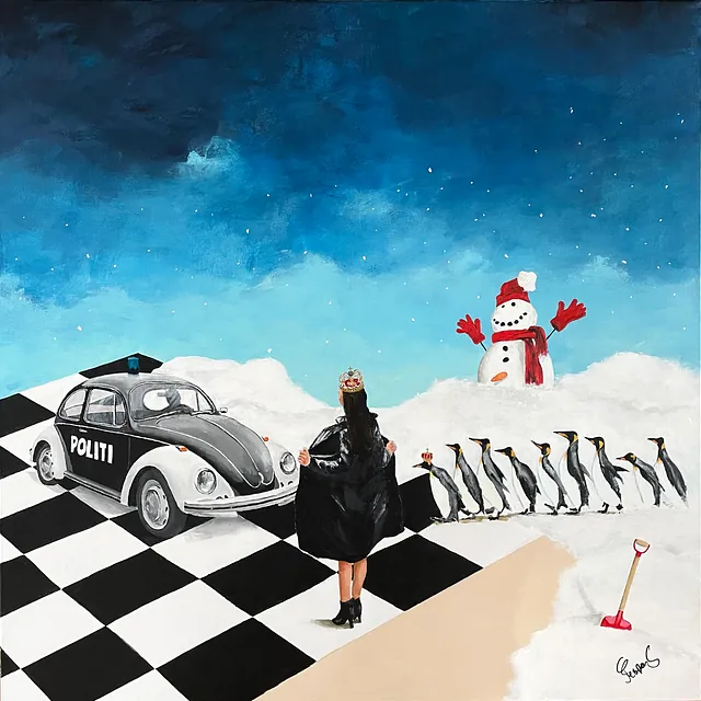 "In the same boat" maleri af Jesper Sørensen