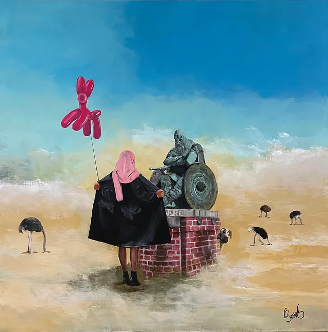 "In the same boat" maleri af Jesper Sørensen