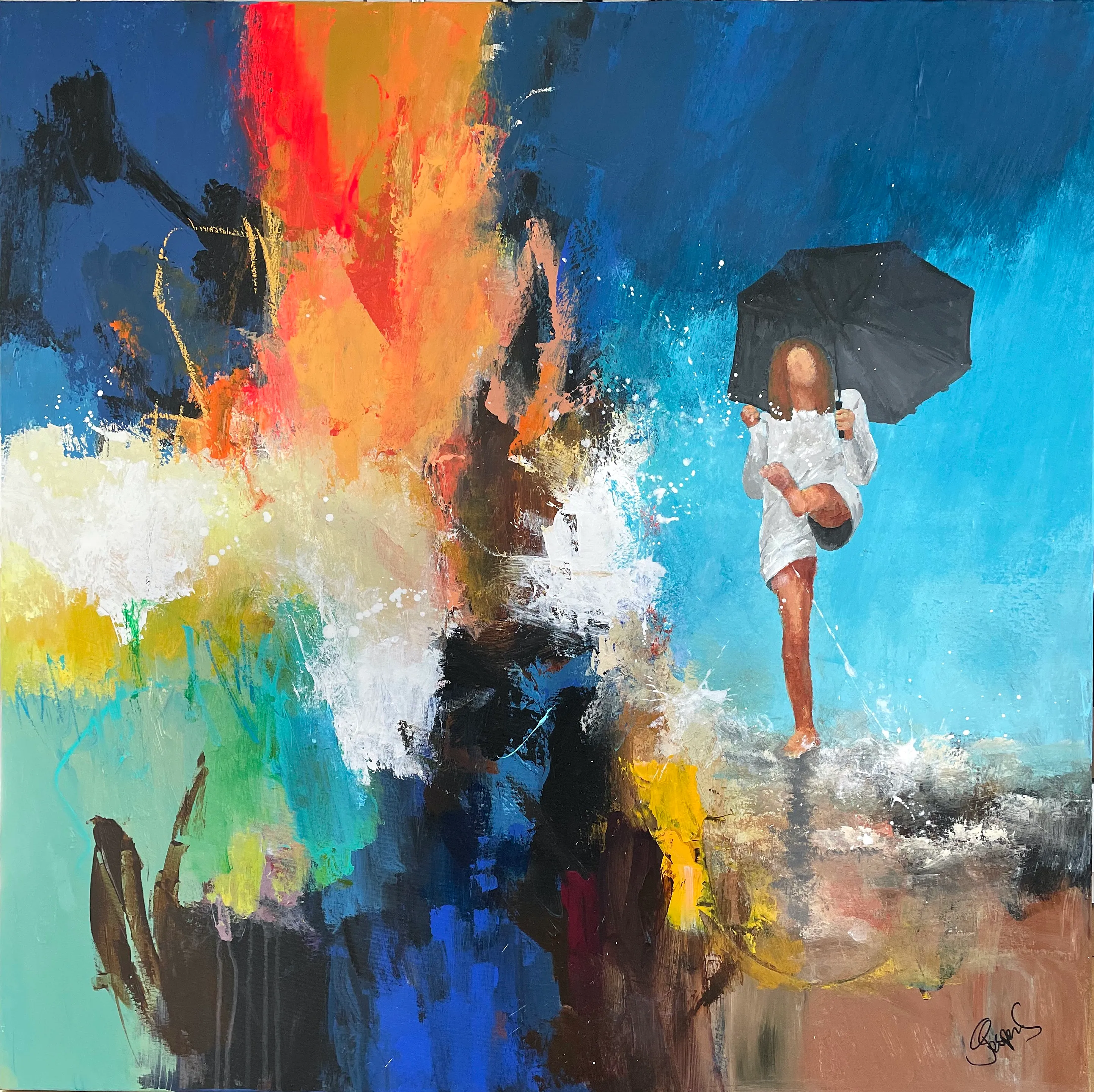 "Somewhere in the sky" maleri af Jesper Sørensen