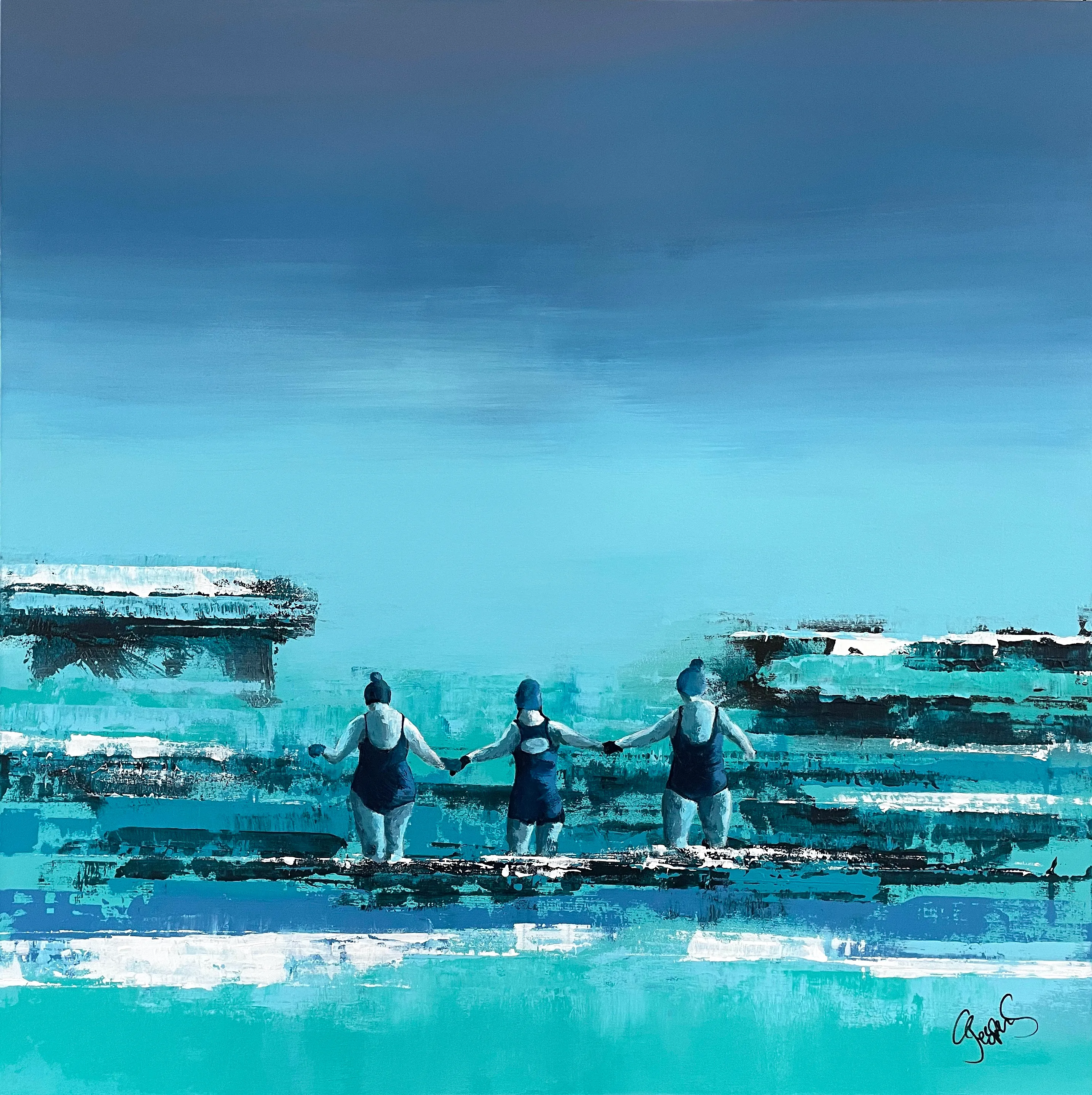 "Hang on" maleri af Jesper Sørensen