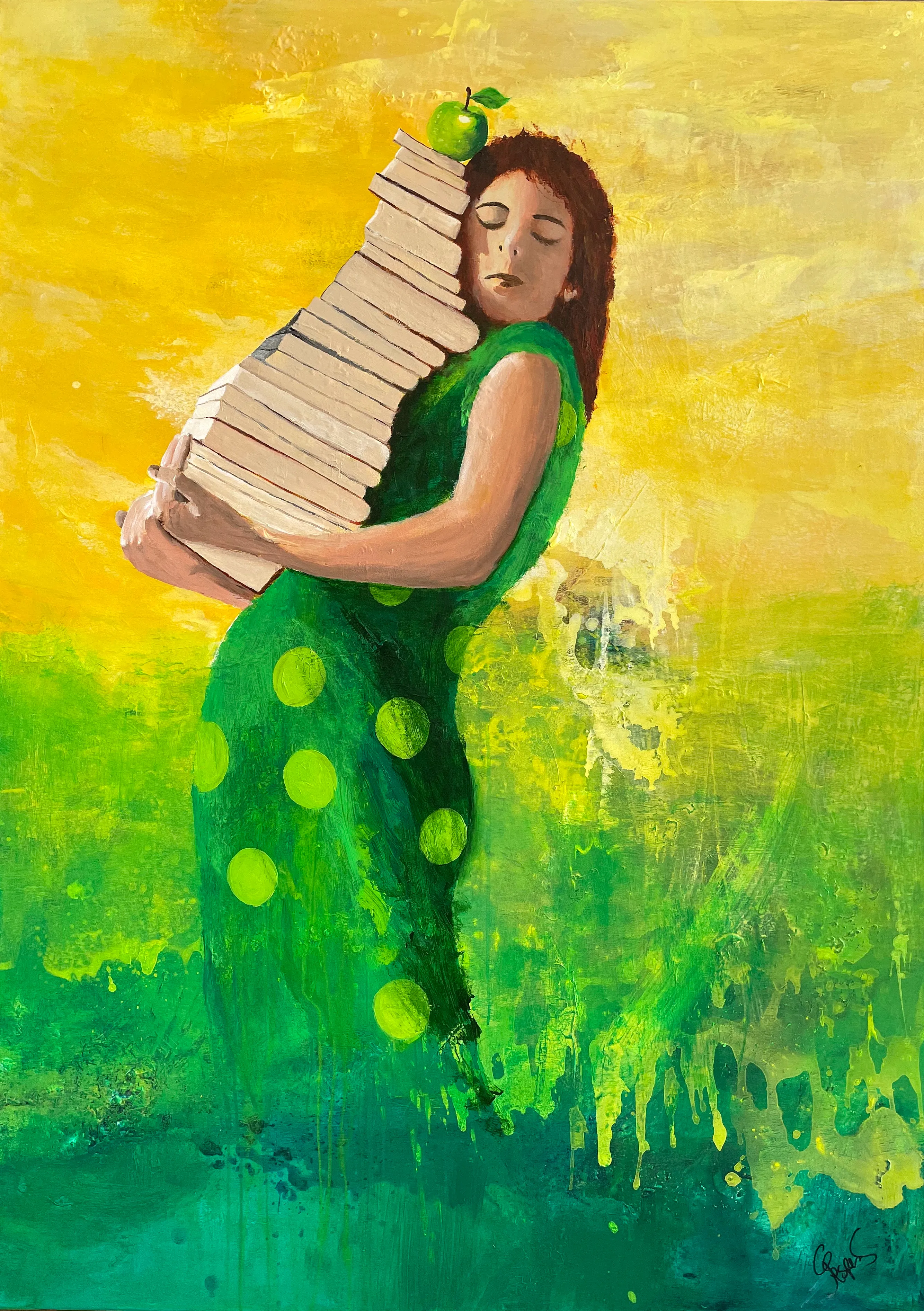 "Hang on" maleri af Jesper Sørensen