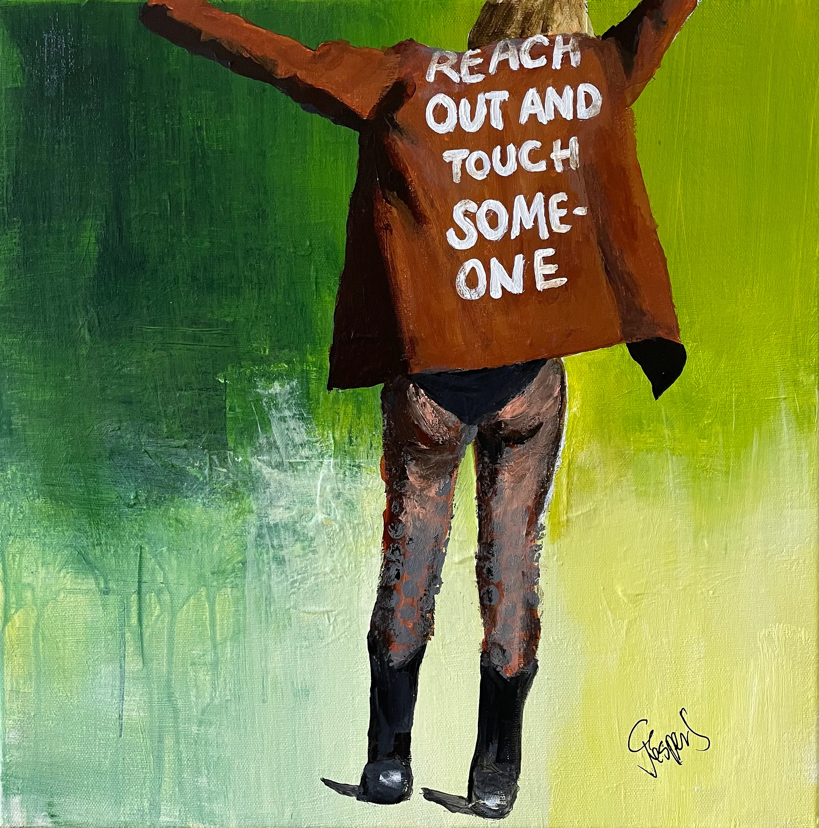 "Shut up" maleri af Jesper Sørensen