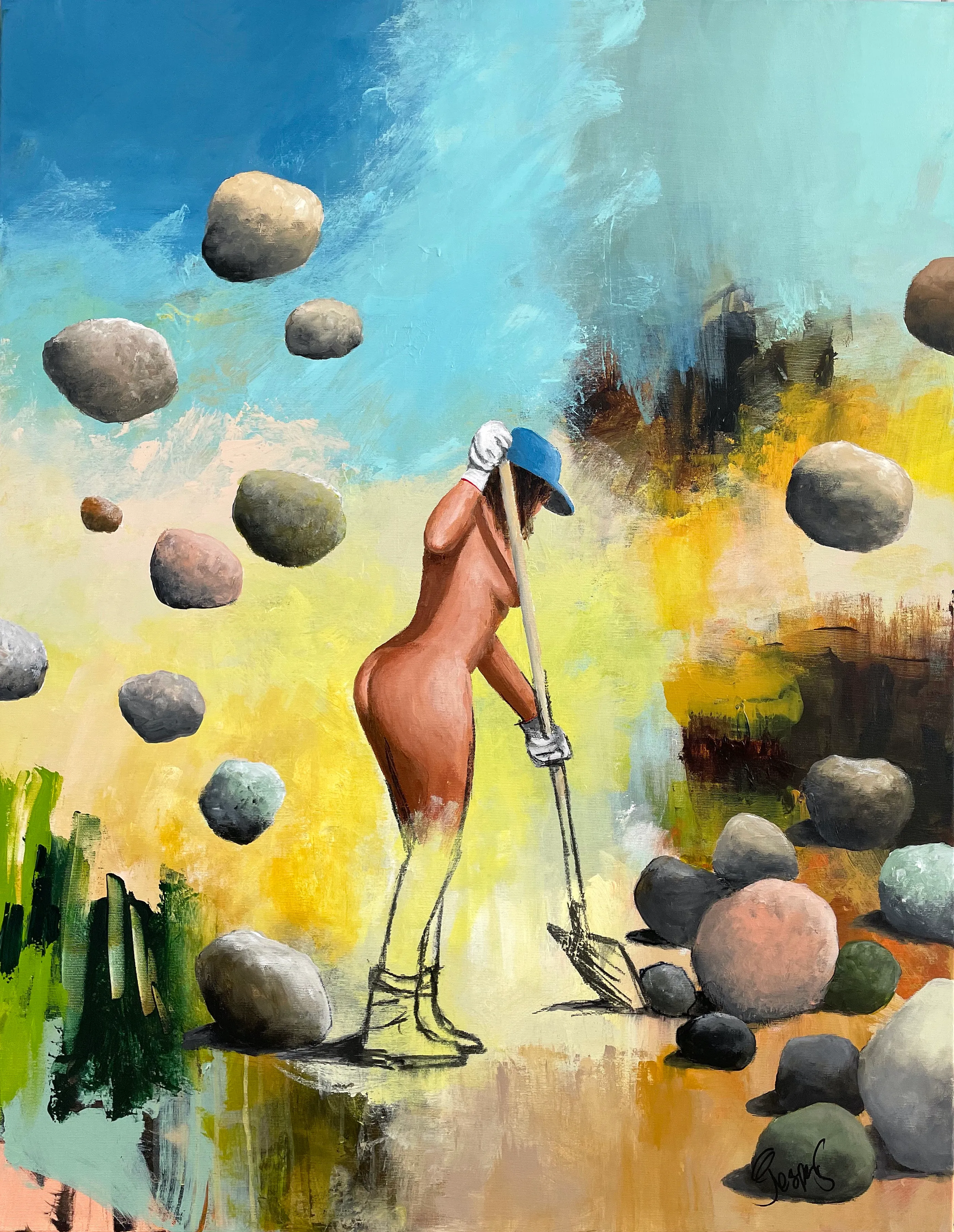 "After the rain has fallen" maleri af Jesper Sørensen